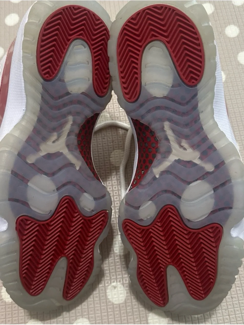 Jordan Men's Red and White Athletic Sneakers